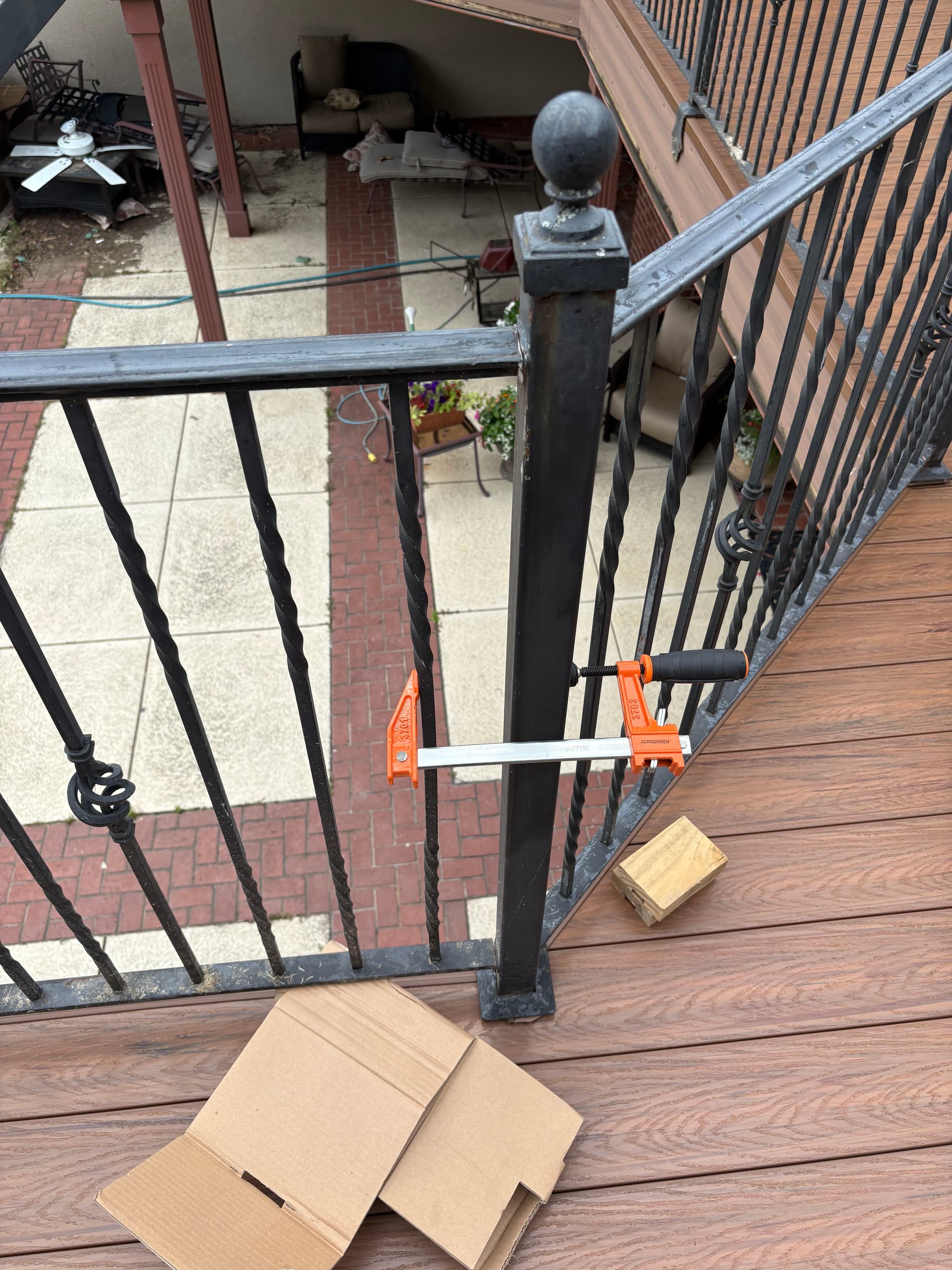 Gallery photos for Iron Handrail Repair on a Brand-New Deck Done Right: Image #1
