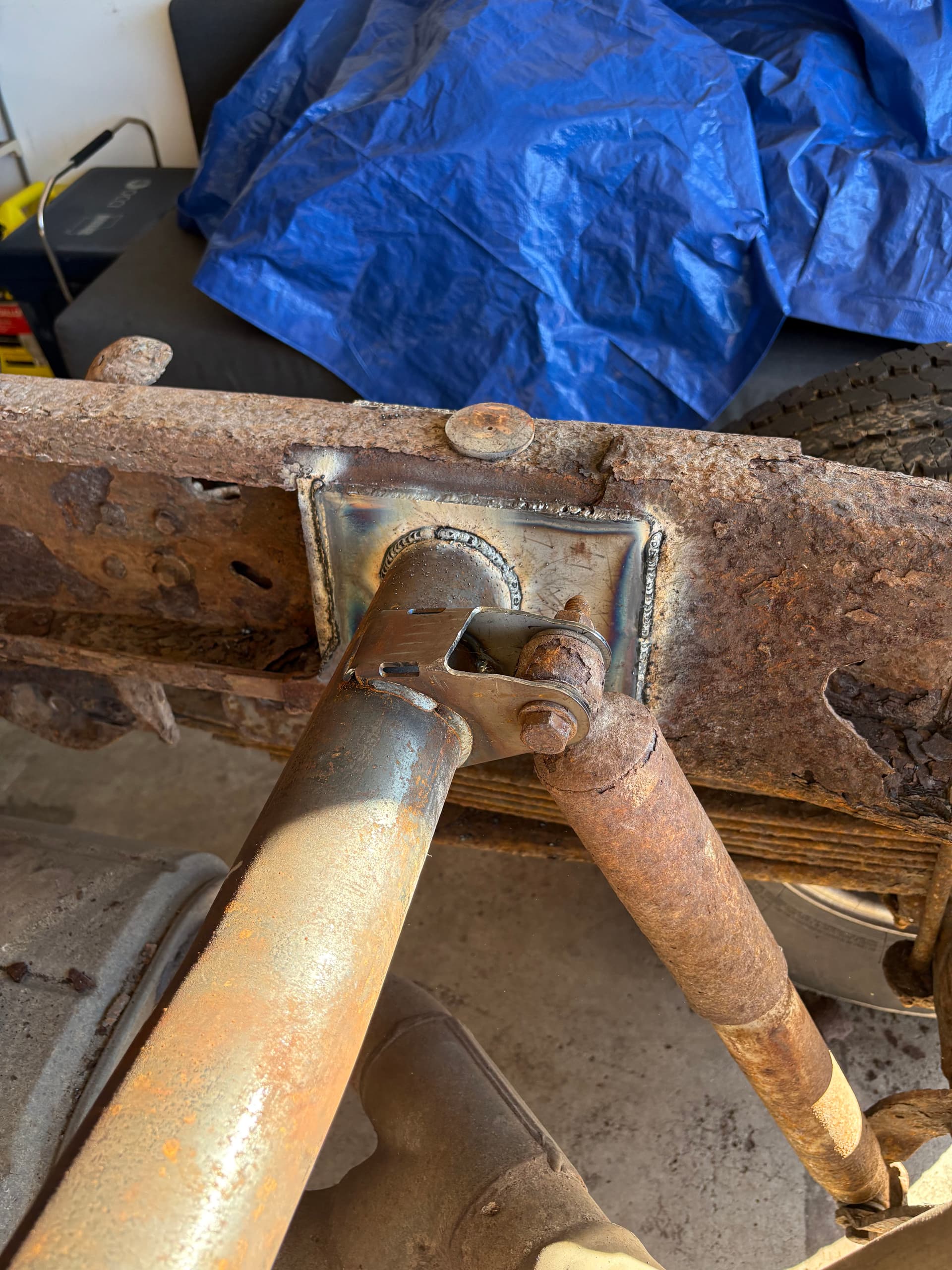 Gallery photos for Chevy 3500 Fuel Tank Cross Member Replacement in Progress: Image #2