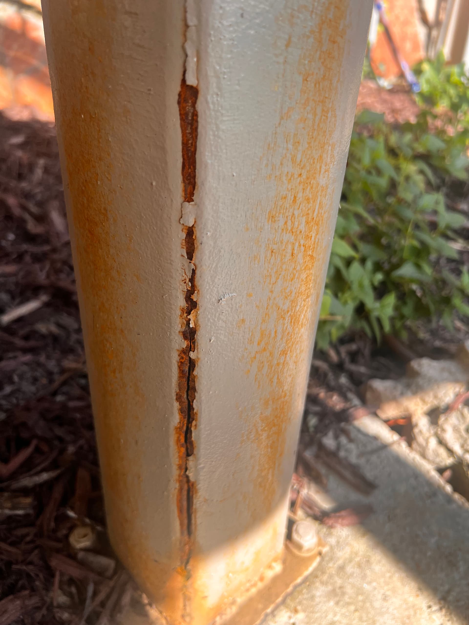 Gallery photos for Cracked Balcony Posts Split by Ice Get Cut Out and Replaced: Image #1