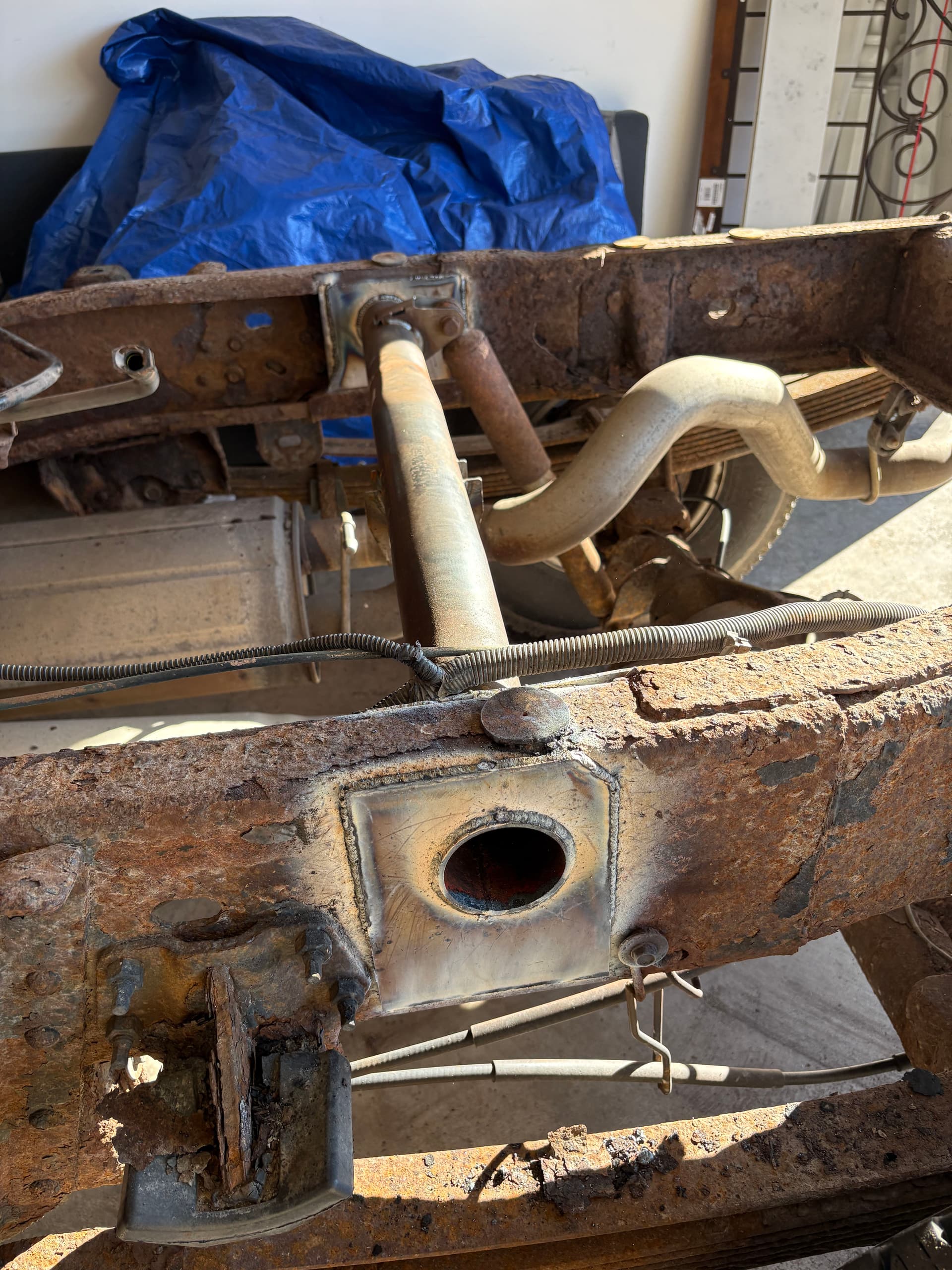 Gallery photos for Chevy 3500 Fuel Tank Cross Member Replacement in Progress: Image #4